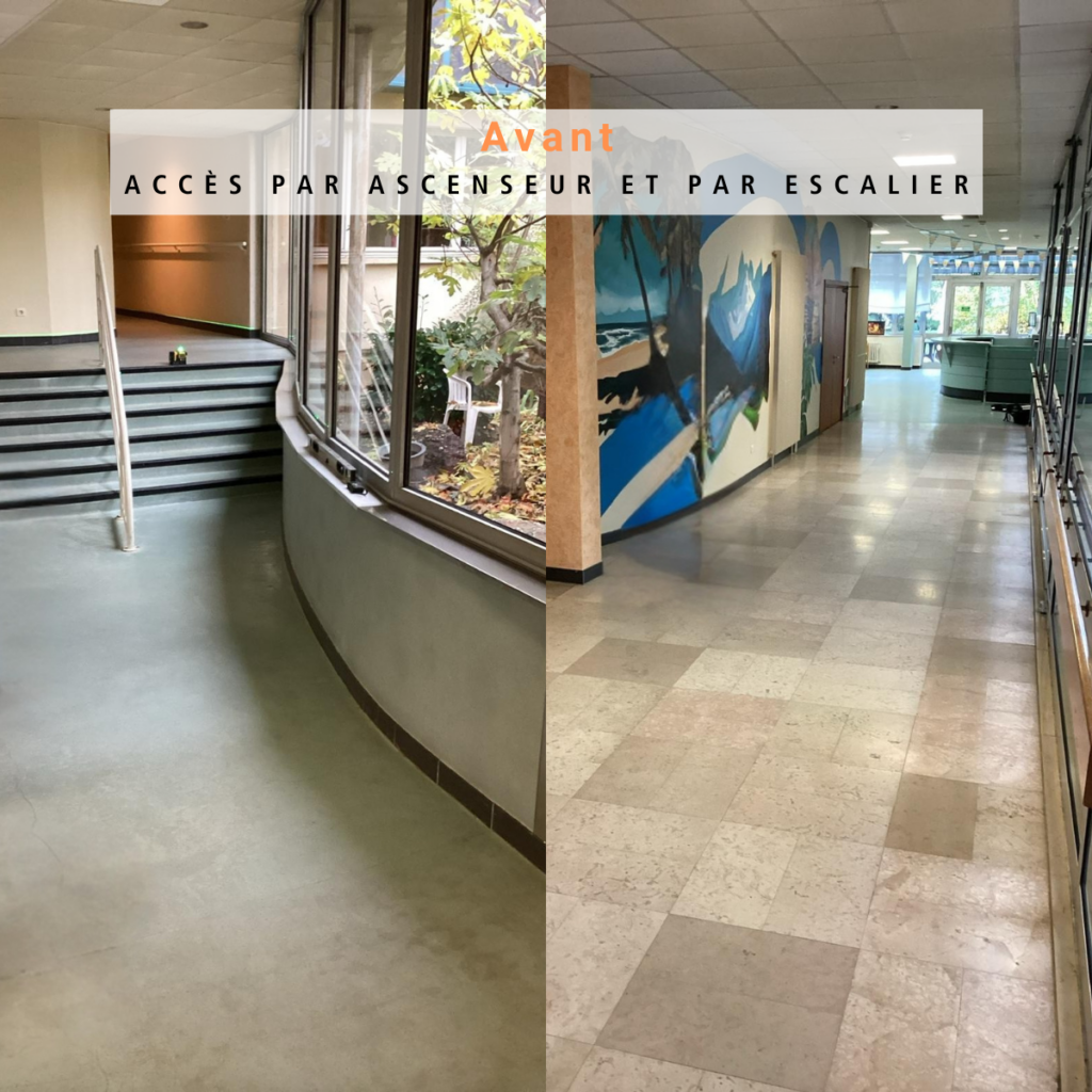 Rampe PMR sur mesure avant/après