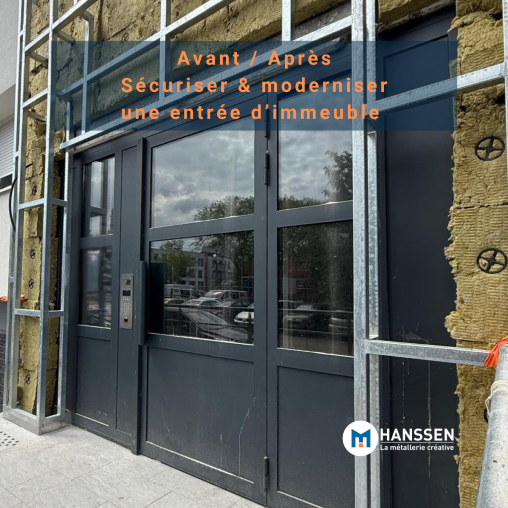 Porte immeuble acier avant/après