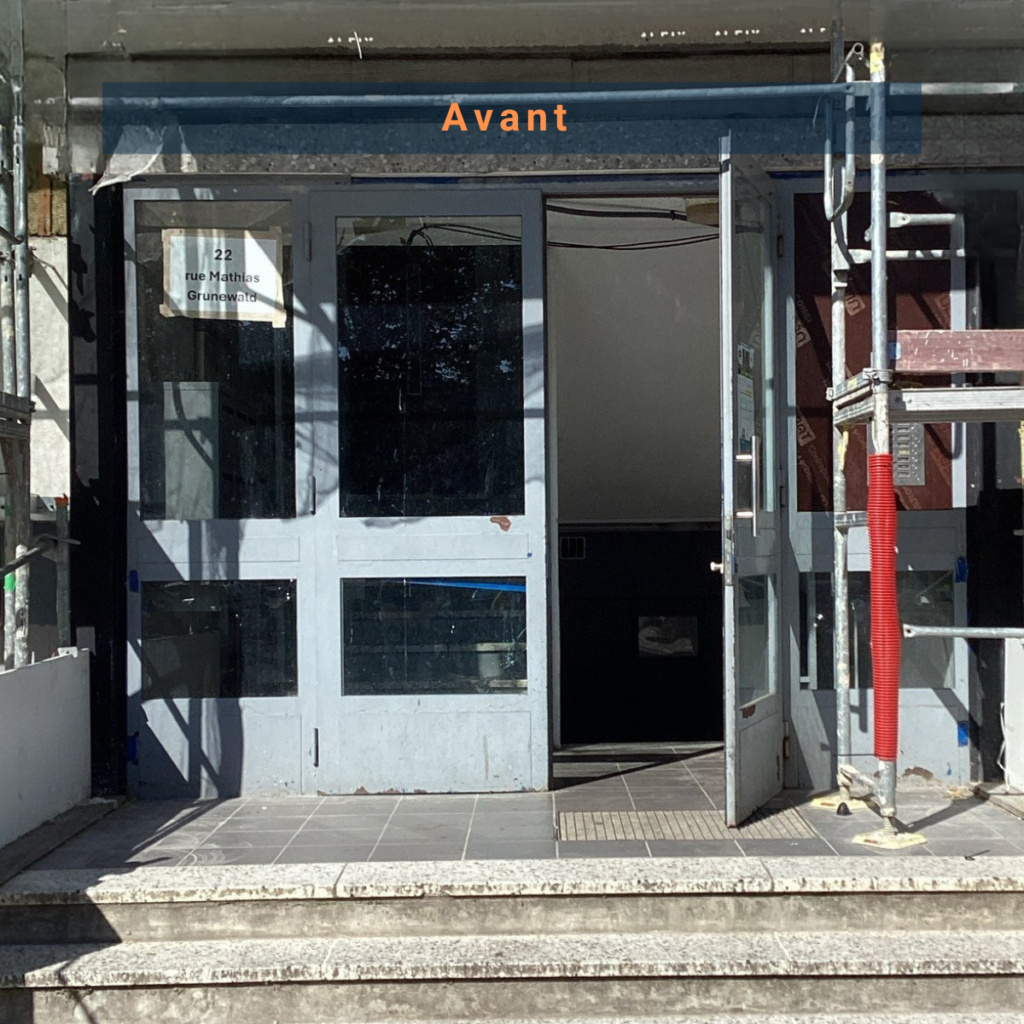 Porte immeuble acier/ Avant