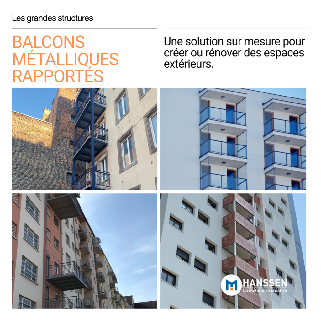Balcons métalliques rapportés